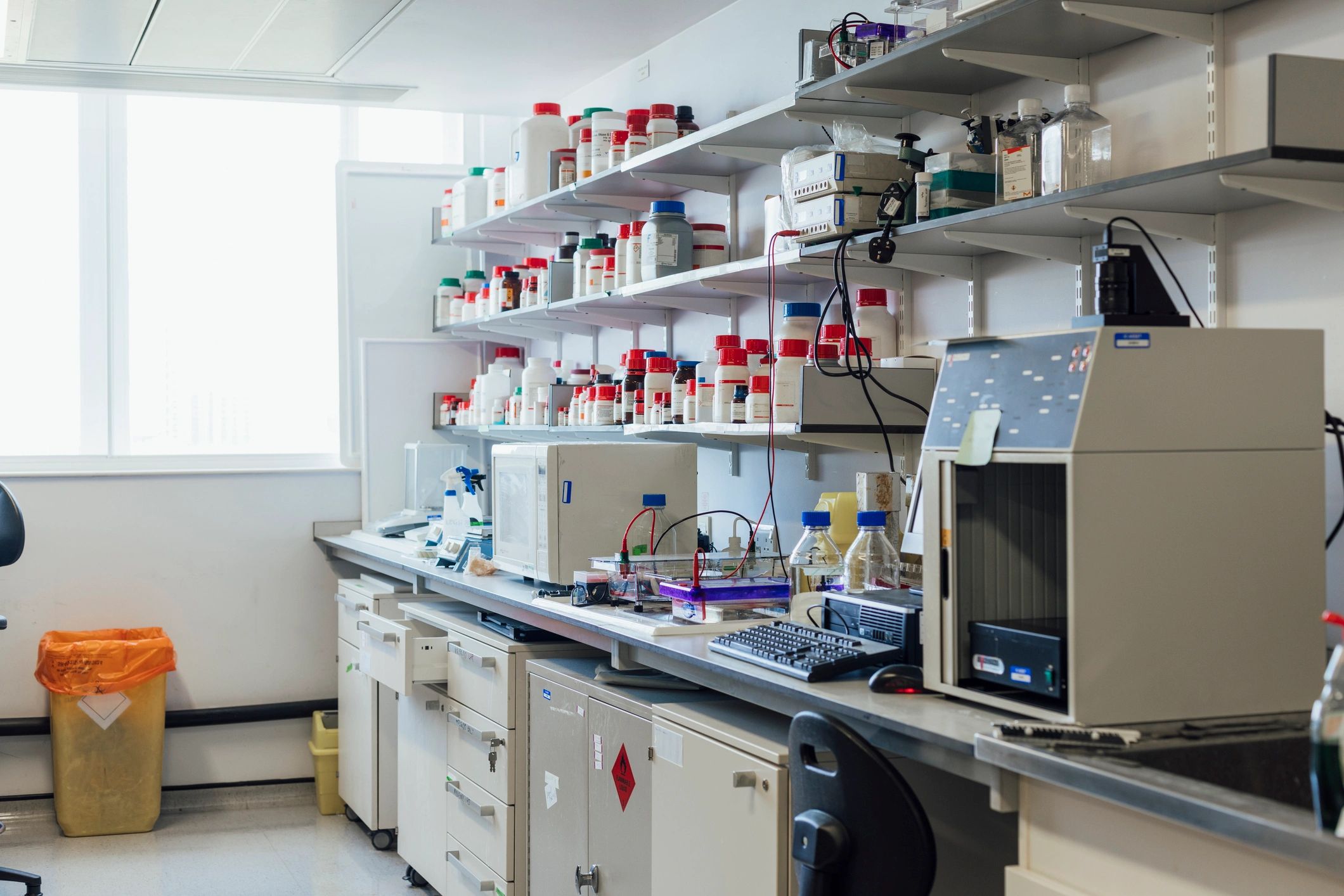 Laboratory workspace with science equipment