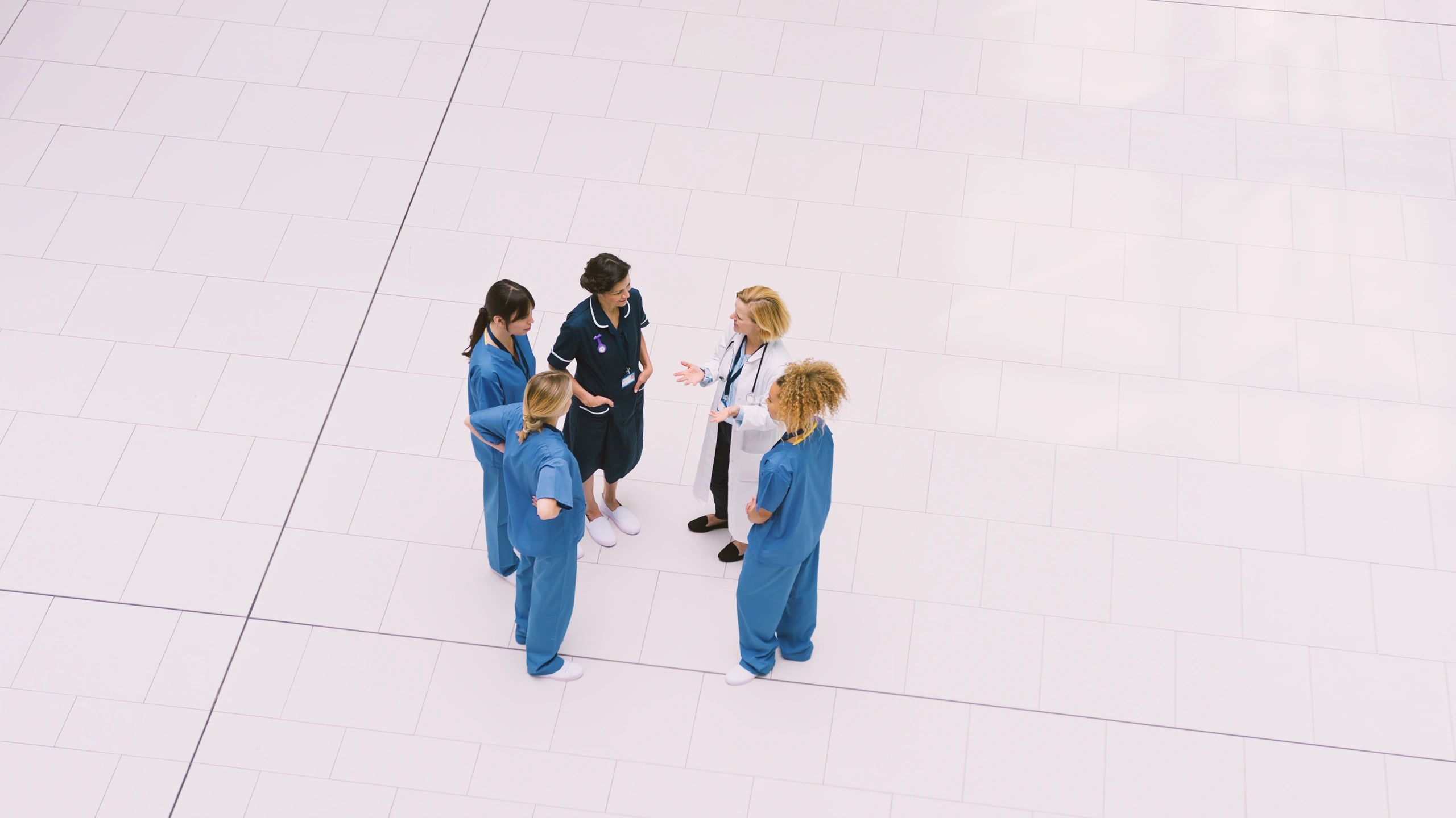 Medical professionals meeting in a modern healthcare facility